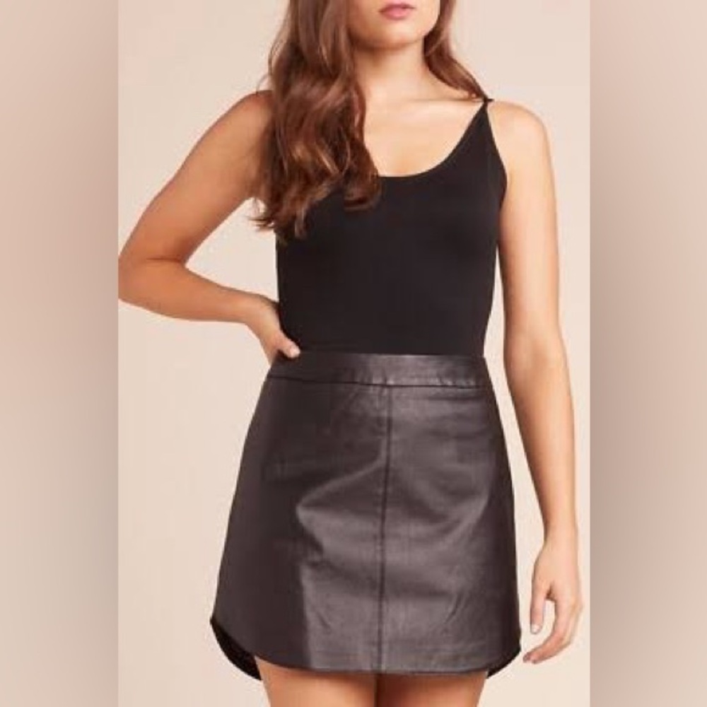 BB Dakota Conrad Black Leather Mini Skirt